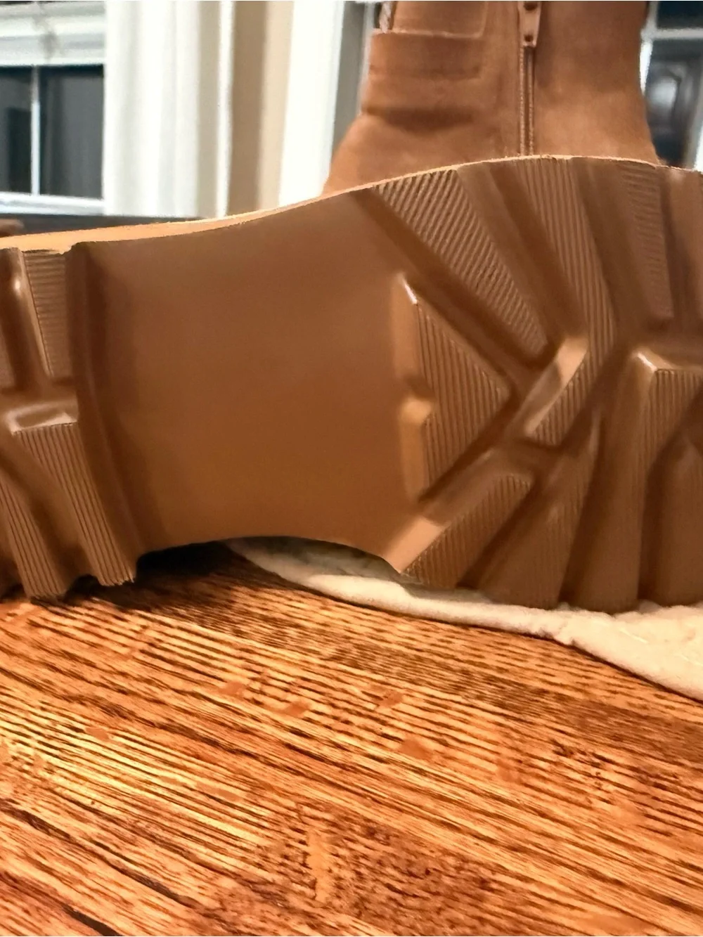 Suede Lug Sole Ankle Boots - Chestnut